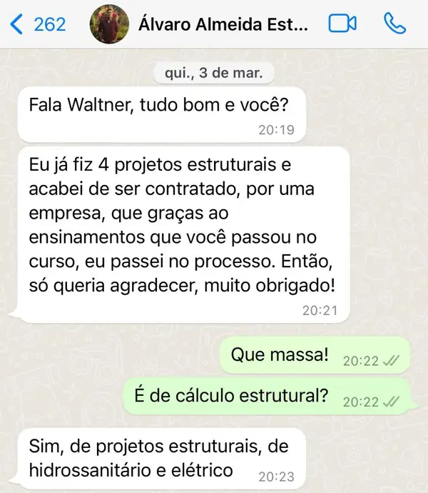 Recém-formado consegue emprego de calculista estrutural após o ENR