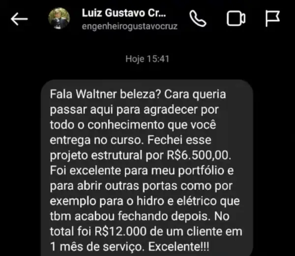 Engenheiro fatura R$12.000,00 no combo de projetos
