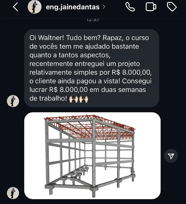 Engenheira recém-formada lucra R$8.000,00 em projeto